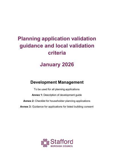 Planning Application Validation Guidance and Local Validation Criteria