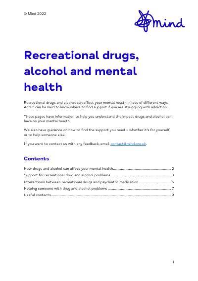 Recreational Drugs, Alcohol and Mental Health