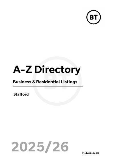 Stafford A-Z Business & Residential Directory 2025/26