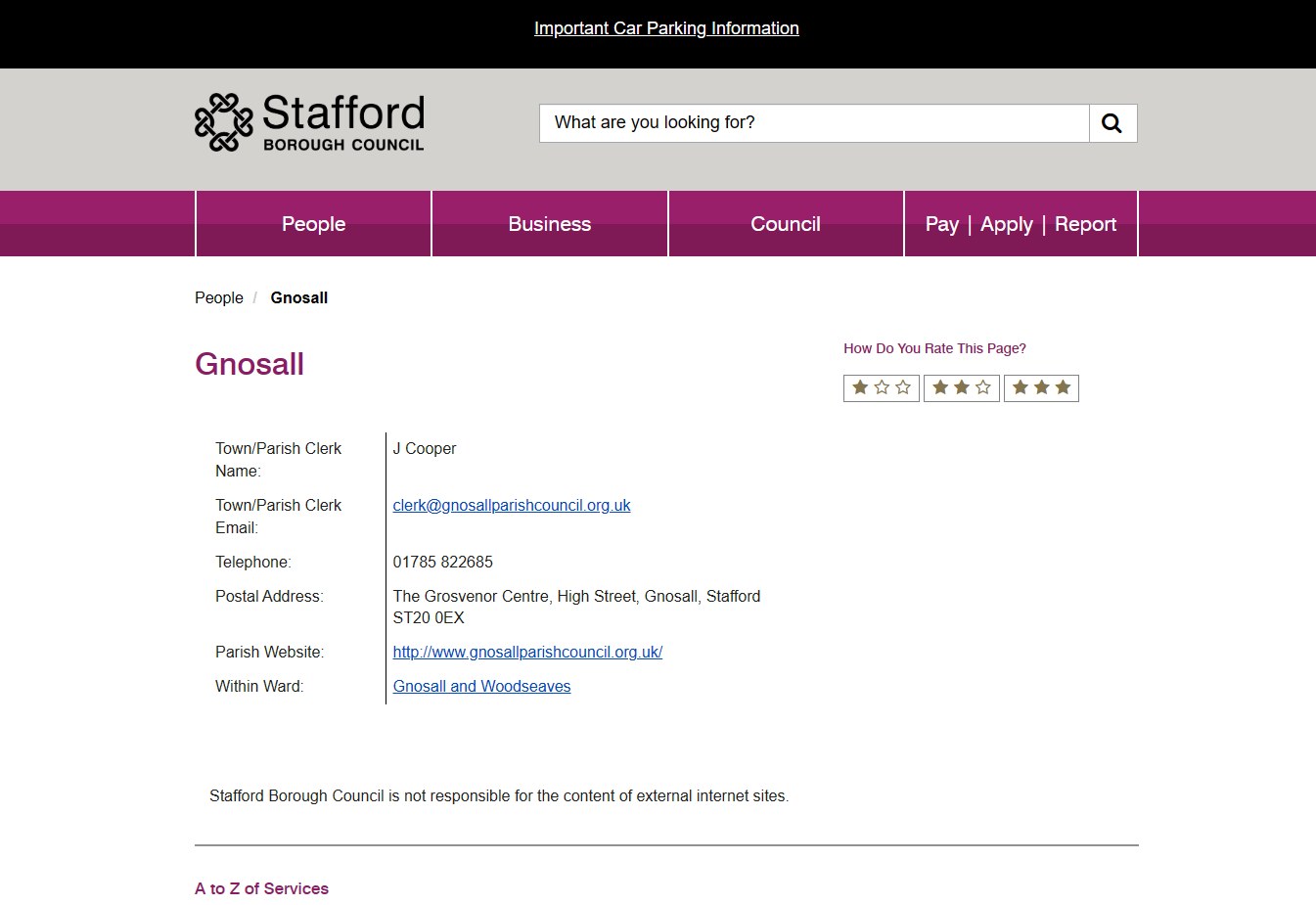 Gnosall Parish Council (Stafford Borough Council)