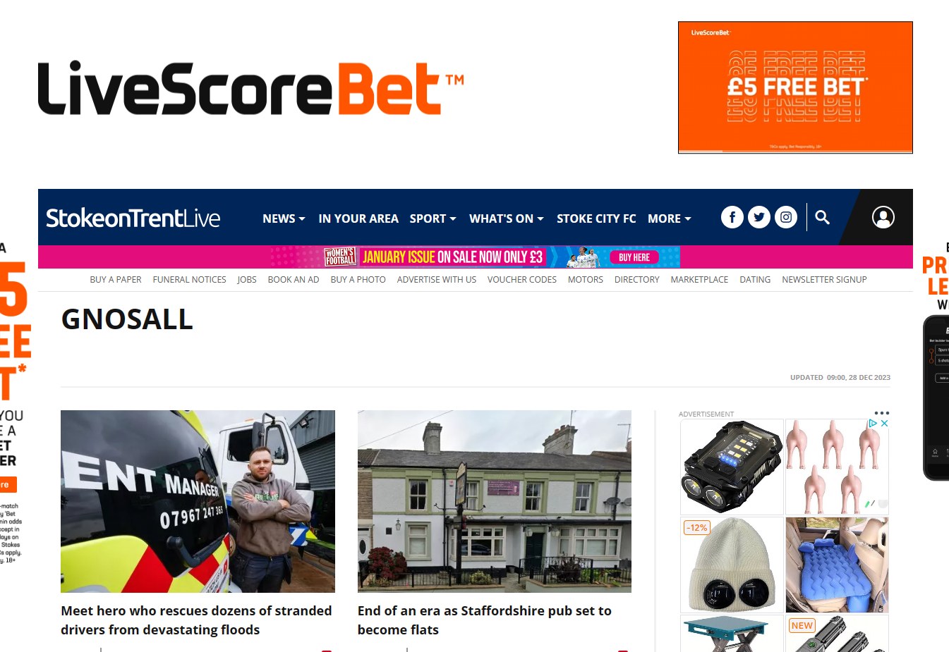 Gnosall on Stoke Sentinel