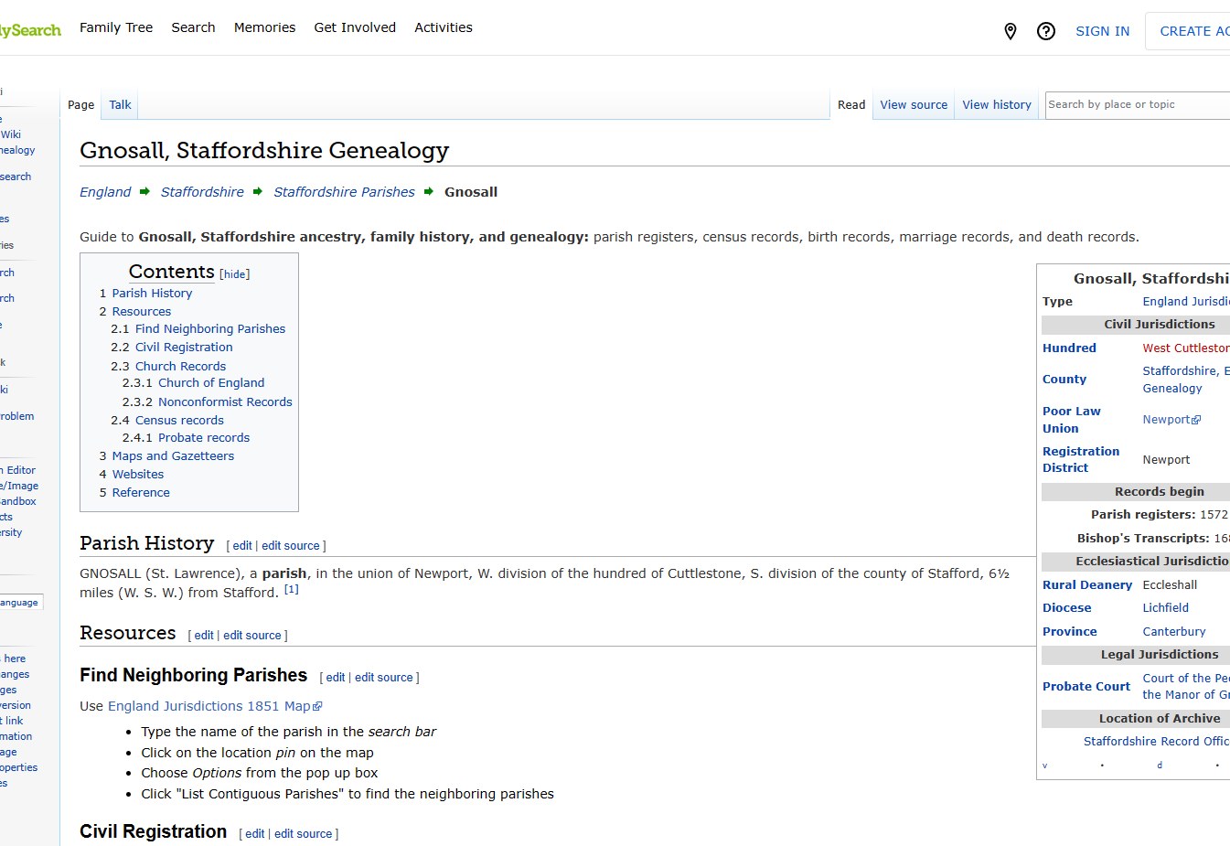 Family Search - Gnosall