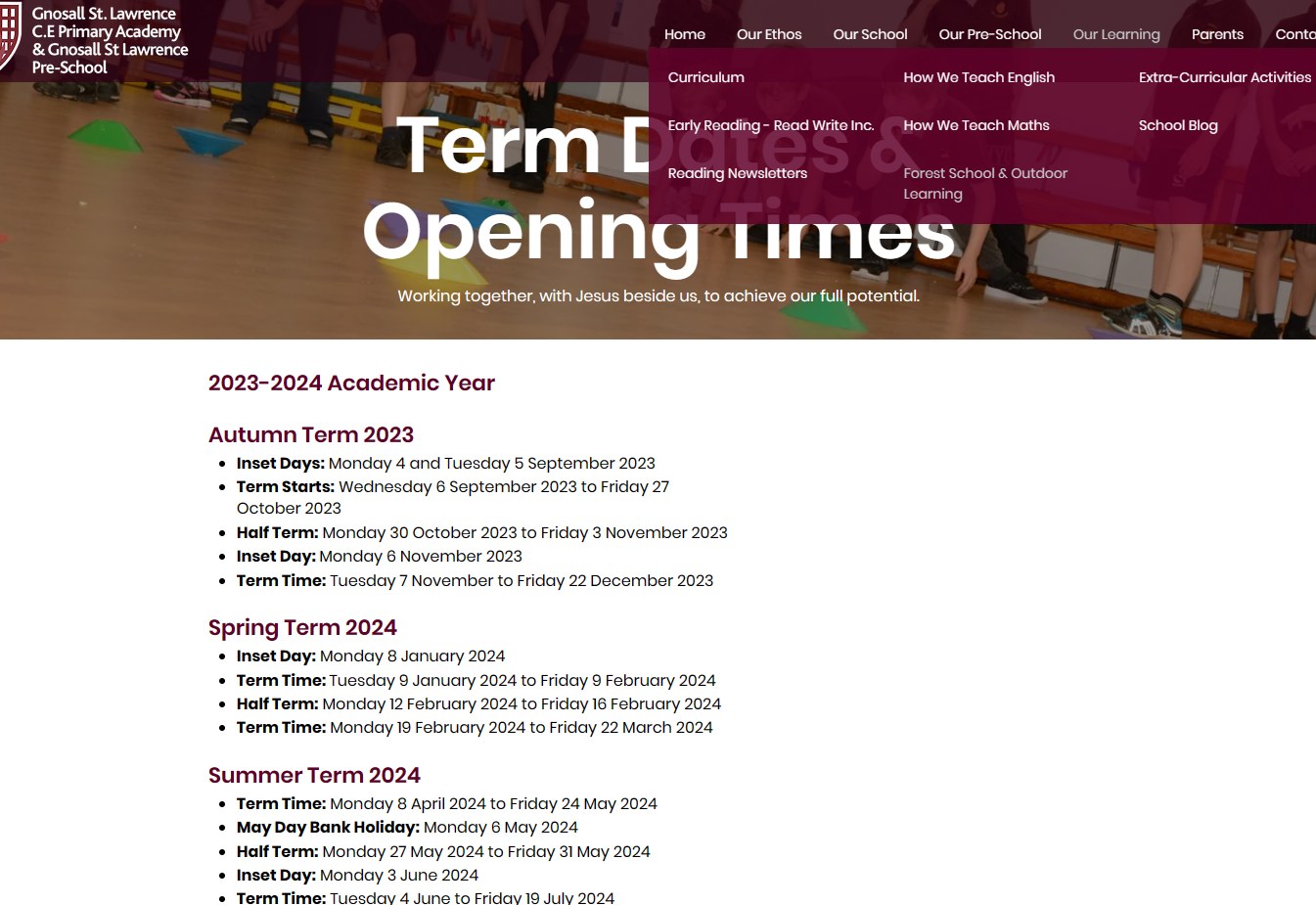 St Lawrence Primary Term Dates