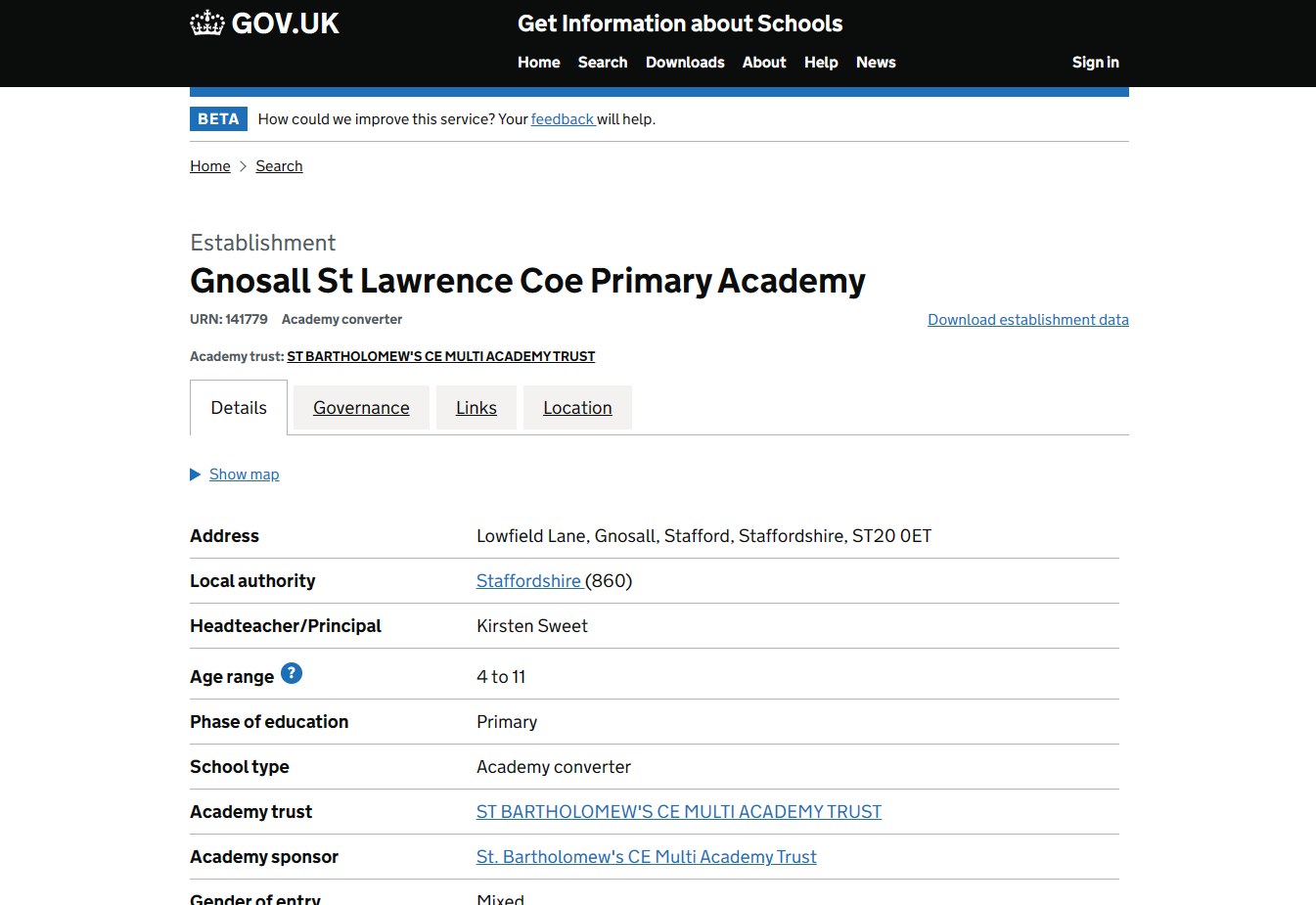St Lawrence Primary on Gov.uk