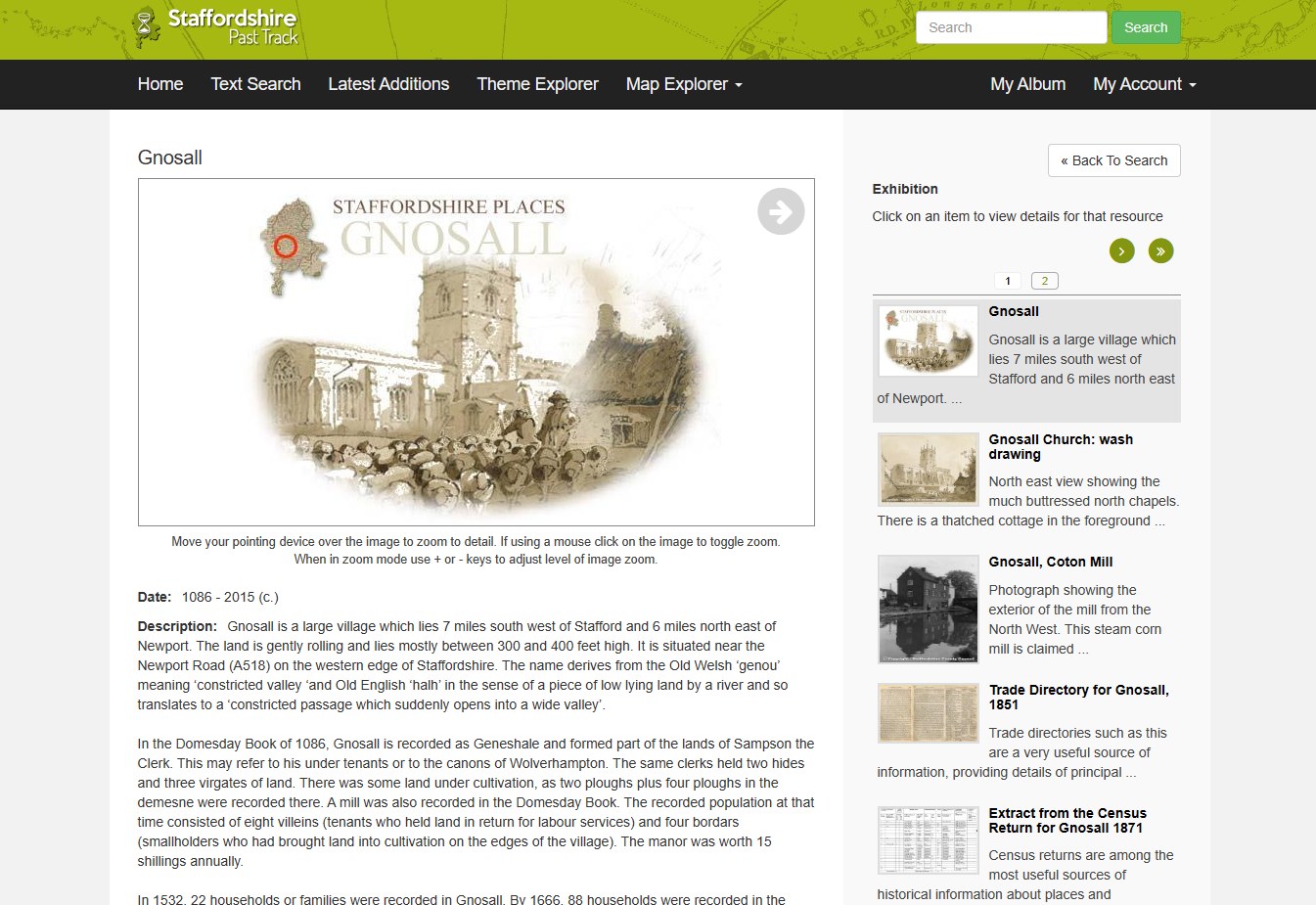 Gnosall on Staffordshire Past Track